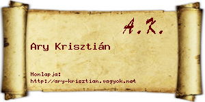 Ary Krisztián névjegykártya